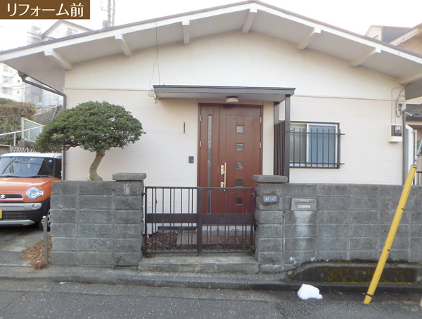 リフォーム施工実例No.220_1号、横浜市の一戸建て住宅の門扉と塀のリフォーム前の施工例画像