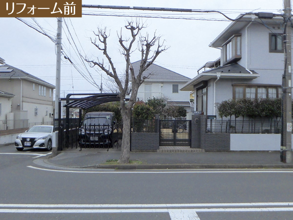 リフォーム施工実例No.220_2号、横浜市の一戸建て住宅の門扉と塀のリフォーム前の施工例画像
